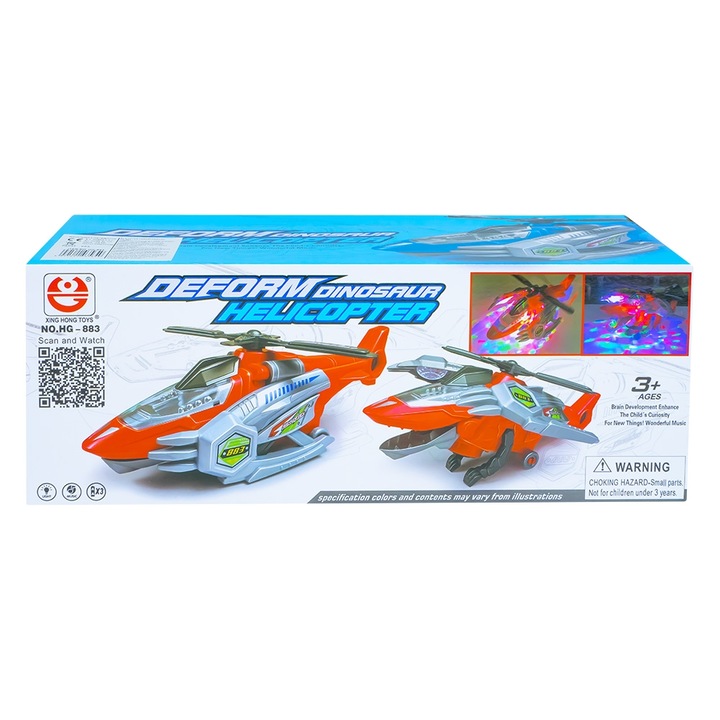 Elicopter transformabil cu lumini si sunet, 7Toys