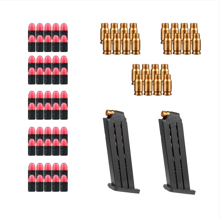 Комплект аксесоари за играчка Desert Eagle, 2 пълнителя/24 гилзи/50 дунапренени куршума