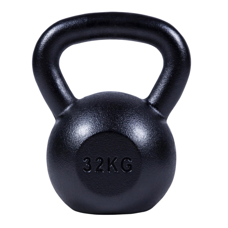 Kettlebell din fier, Gorilla Sports, 32 KG, Negru - eMAG.ro