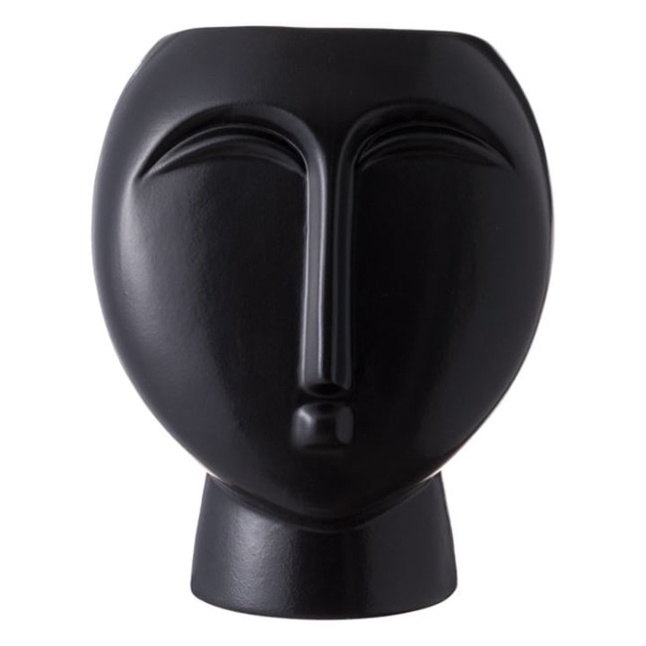 Керамична ваза, модел статуя, 17x13.7x21.6cm, Черна