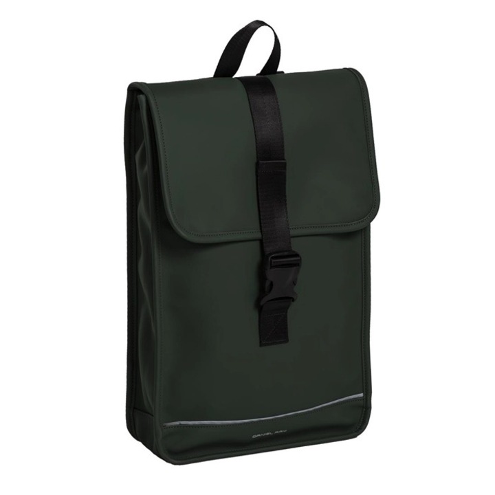 Rucsac unisex impermeabil, pentru laptop de 12 inch, Daniel Ray, seria Fullerton, Verde inchis