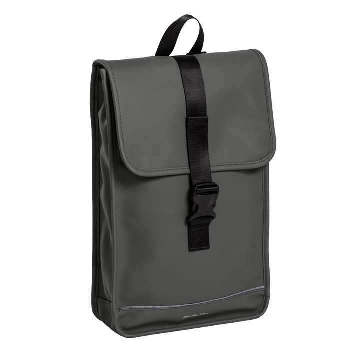 Rucsac unisex impermeabil, pentru laptop de 12 inch, Daniel Ray, seria Fullerton, Gri antracit