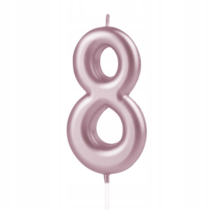 Torta gyertya figura 8, Party, 10 cm, Róza arany