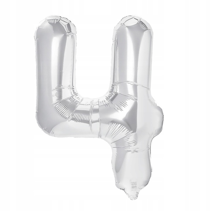 Балон за рожден ден Vixen, Номер 4, 100 см, Сребрист