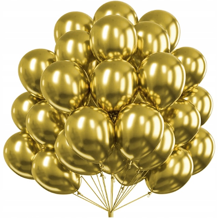 Комплект балони за рожден ден, Vixen, Gold, 50 бр