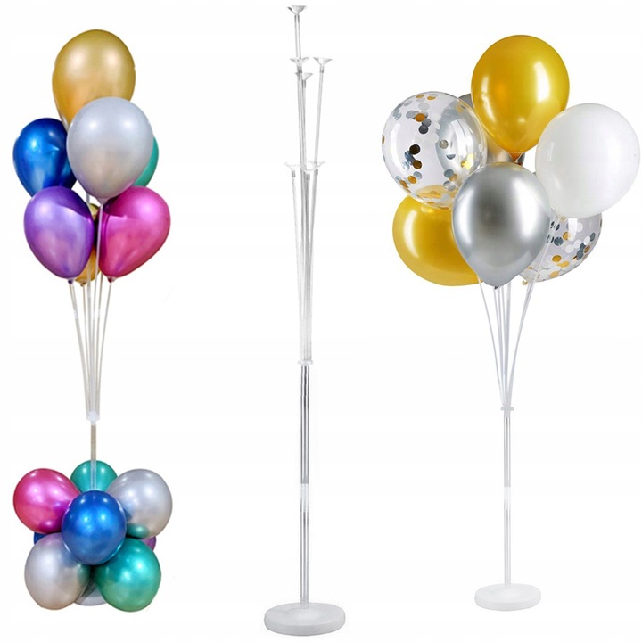 Поставка за балон, Vixen, За 7 балона, 130 см, Прозрачен