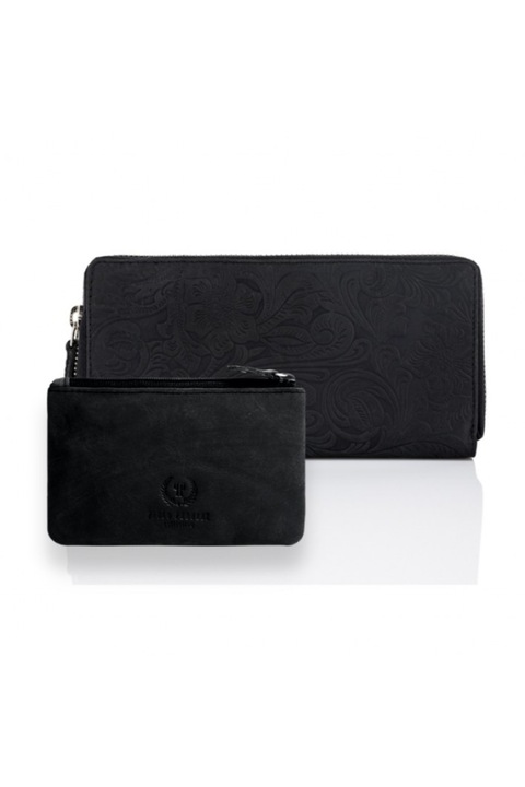 Pénztárca és pénztárcakészlet, Paolo Peruzzi, Természetes bőr, Fekete