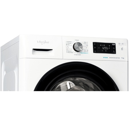 Masina de spalat rufe Whirlpool FreshCare+ FFB7458BVEE, 7 kg, 1400 RPM, Clasa B, Steam Refresh, Tehnologia al-6lea Simt, Motor Inverter, Alb