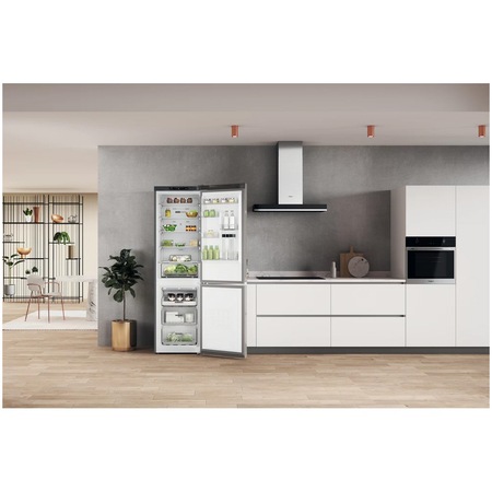 Combina frigorifica Whirlpool W7X93AOX1, 367 l, Total No Frost, Tehnologia 6TH Sense, Clasa D, Inox