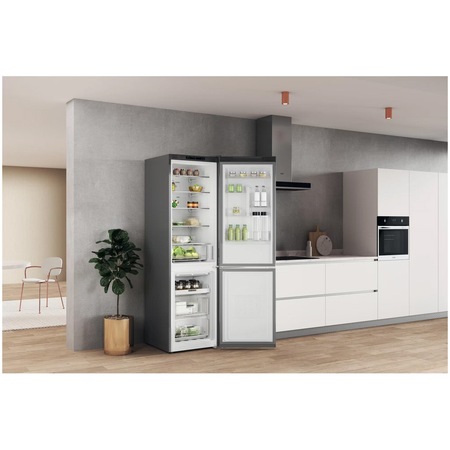 Combina frigorifica Whirlpool W7X93AOX1, 367 l, Total No Frost, Tehnologia 6TH Sense, Clasa D, Inox