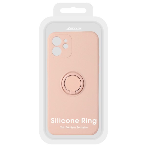 Husa Compatibila Cu Iphone 13 PRO Vennus Silicone Ring, Roz deschis