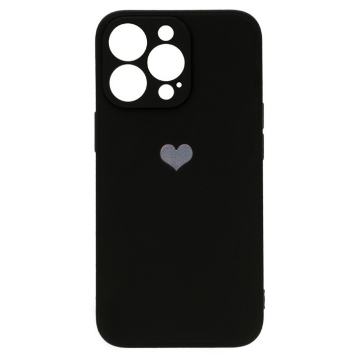 Husa Compatibila Cu Iphone 13 PRO Vennus Silicone Heart, Negru
