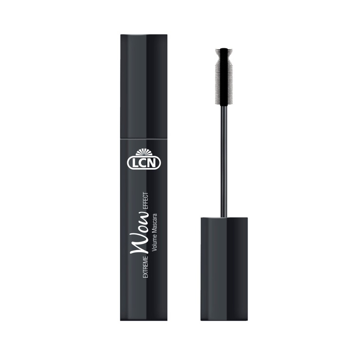 Mascara pentru alungire si volum cu efect WOW, fara parabeni si uleiuri minerale, vegan, negru, 14 ml, LCN Cosmetics®