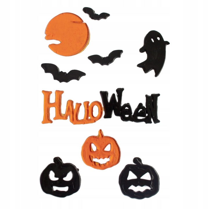 Halloween, Party, fekete/narancs díszítő matricák