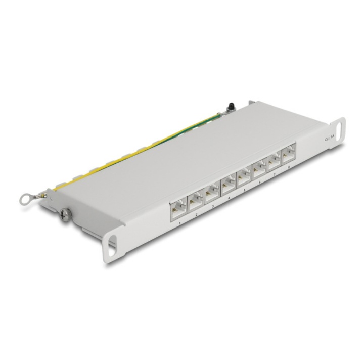 Delock 10 patch panel 8 porttal Cat.6A 0,5U szürke (DL-66871)