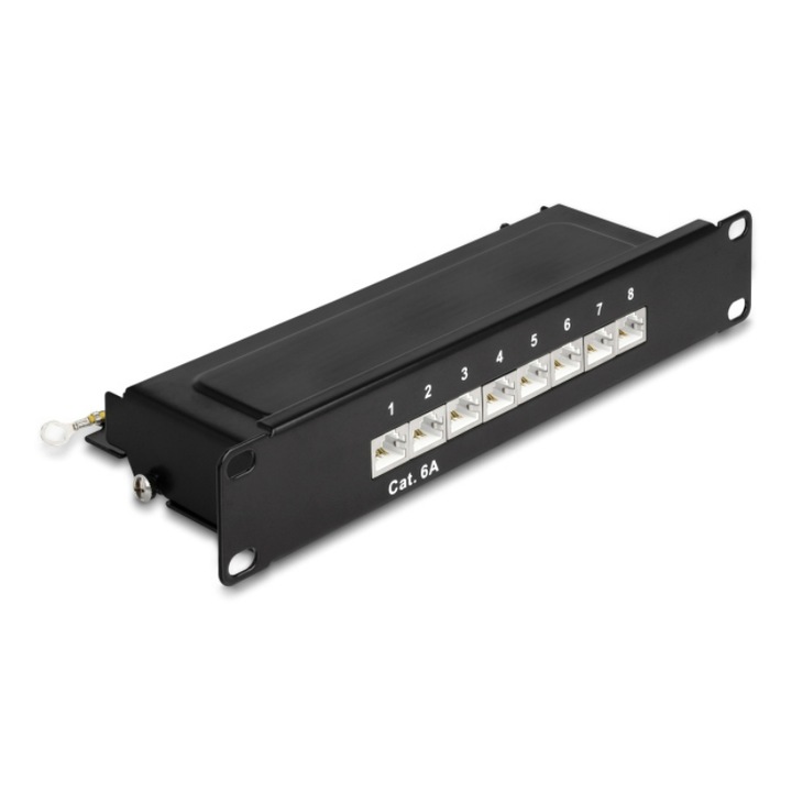 Delock 10 patch panel 8 porttal Cat.6A 1U fekete (DL-66872)