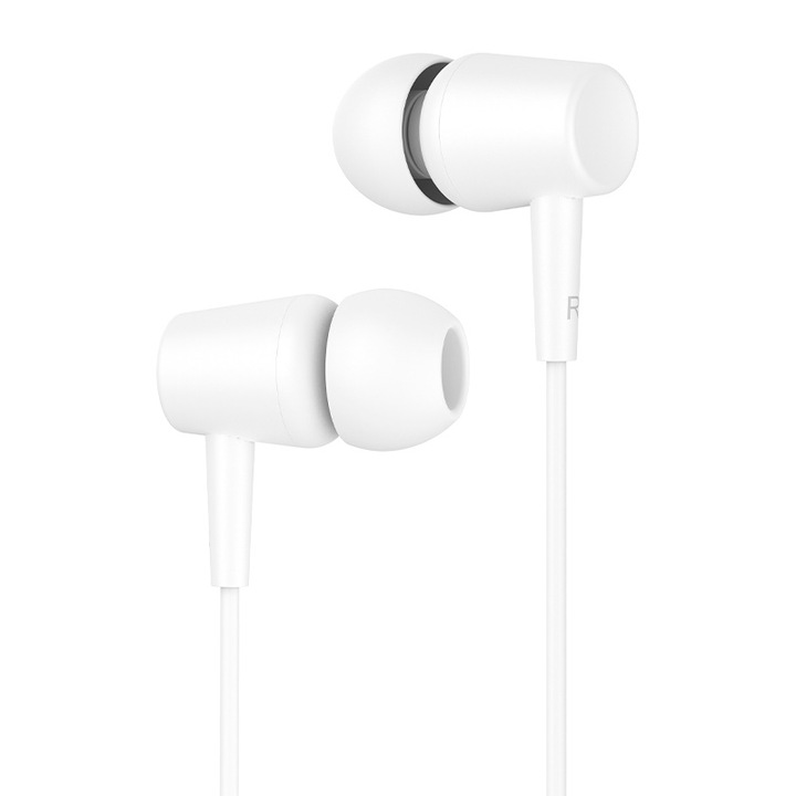 Casti cu microfon, Celebrat, 3.5mm, 1.2m, Alb