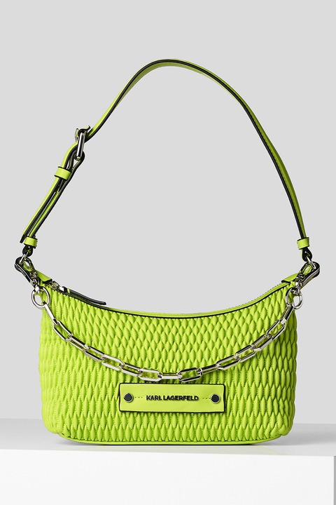 Karl Lagerfeld, Ökológiai bőrtáska vállpánttal és Kushion láncrészlettel, lime zöld