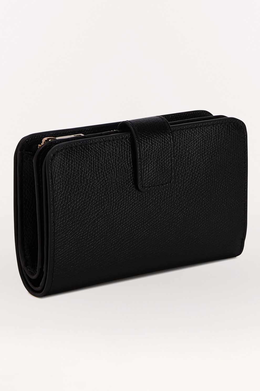 Furla, Portofel mic din piele cu aplicatie logo Camelia, Negru - eMAG.ro