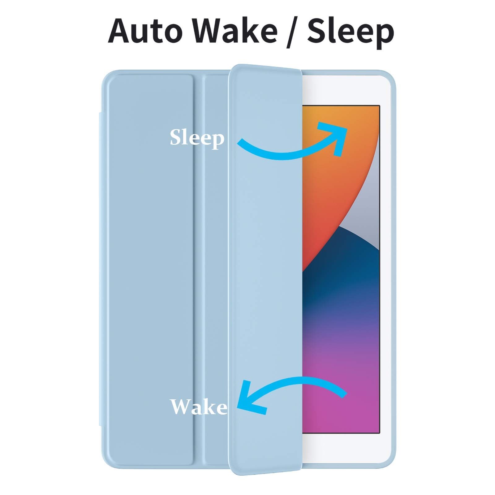 Husa tableta, NOUSEG, Pentru iPad 10,2 2021/2020 9th/8th, TPU, Albastru