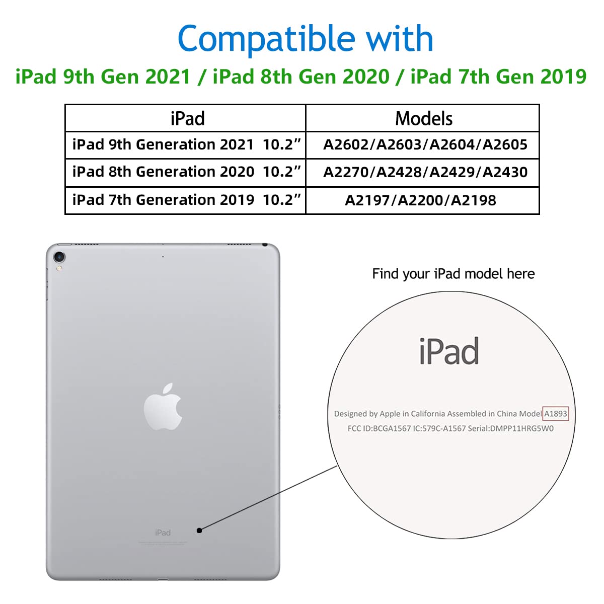 Husa tableta, NOUSEG, Pentru iPad 10,2 2021/2020 9th/8th, TPU, Albastru