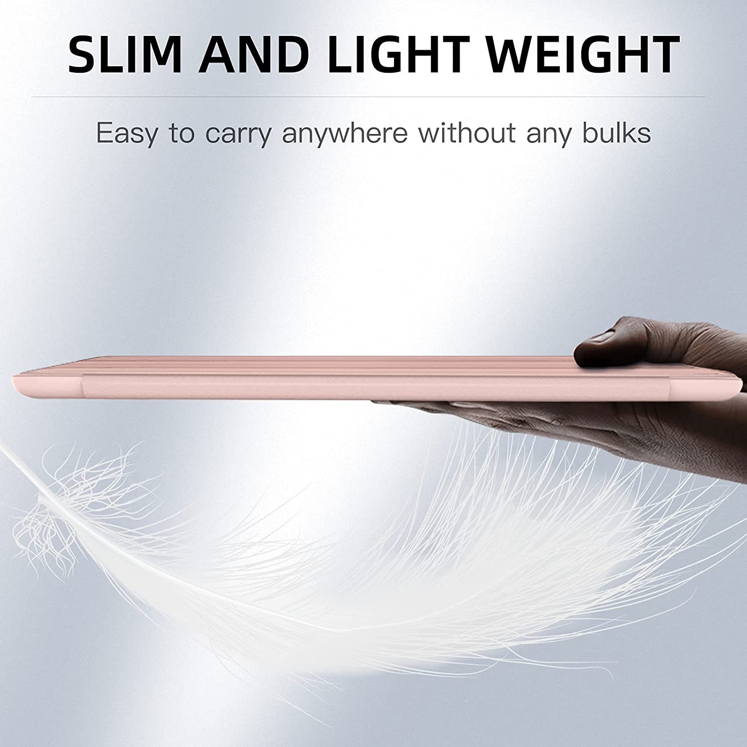 Husa tableta, NOUSEG, Pentru iPad 10,2 2021/2020 9th/8th, TPU, Roz