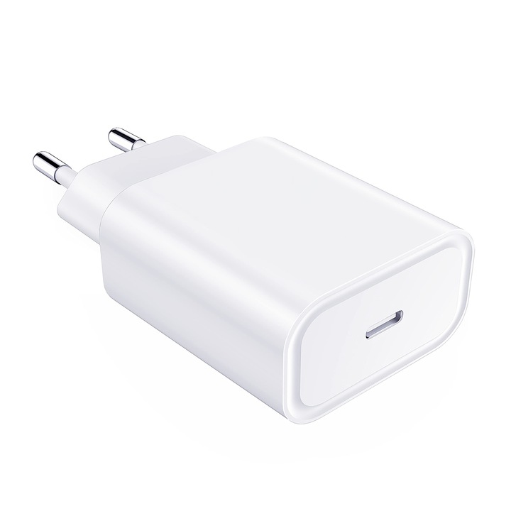 Incarcator retea, NOUSEG, USB C, 20 W, PD 3.0, Alb