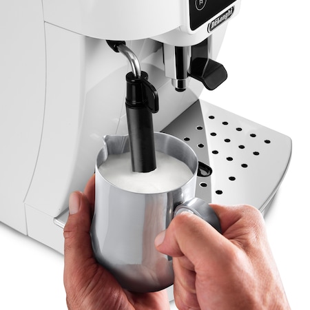 Кафеавтомат De'Longhi Magnifica Start ECAM 220.20.W, 1450 W, 1.8 л, 15 bar, Ръчна система за разпенване на мляко, Бял