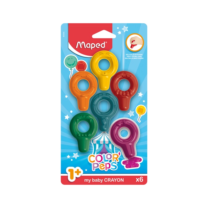Maped Color'Peps Baby zsírkréta, 6 különböző szín
