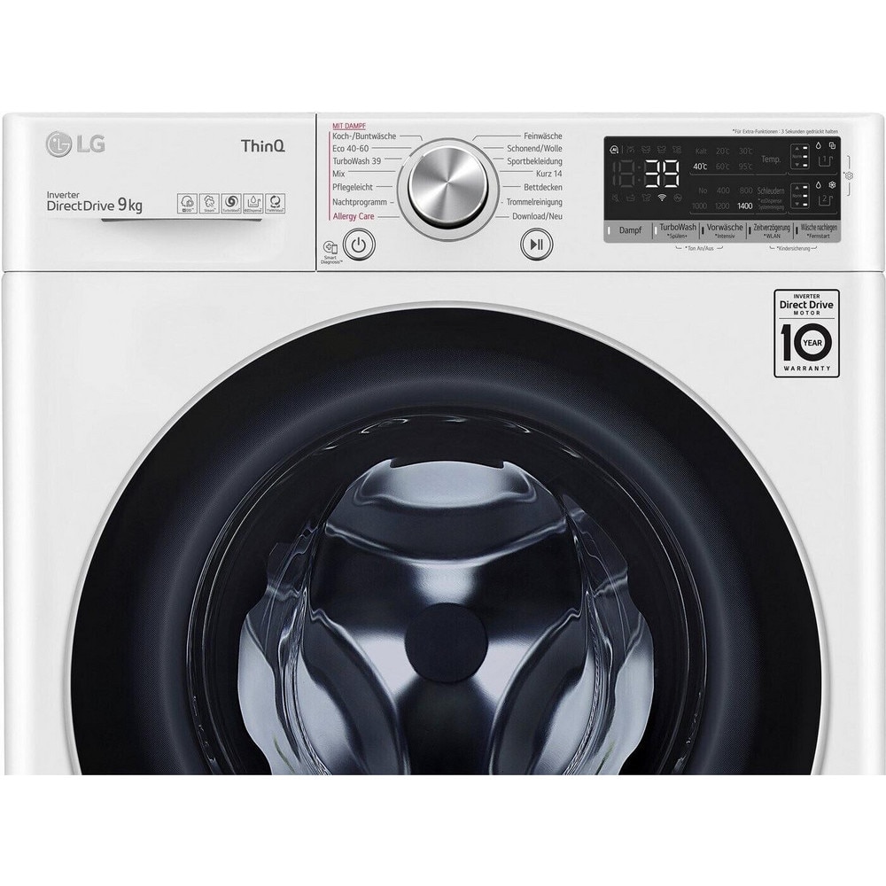 Masina de spalat rufe frontala LG F4WV709AT1, 9 kg, clasa A, 1400 rpm, ThinQ, alb