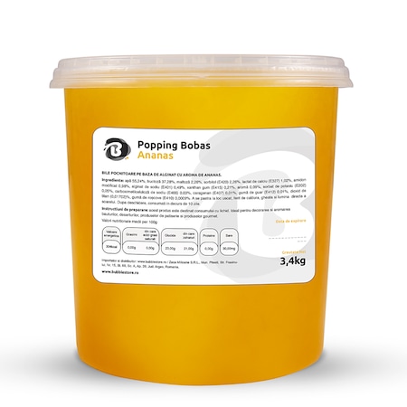 Bile Popping Boba pentru ceai Bubble Tea-Ananas, 3.4 kg