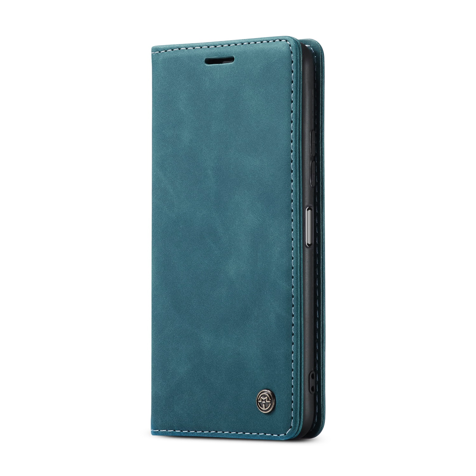 Husa pentru Xiaomi Redmi Note 10 Pro CaseMe, slim, piele, tip portofel, stand, inchidere magnetica, suport carduri, textura catifelata, Albastru verzui