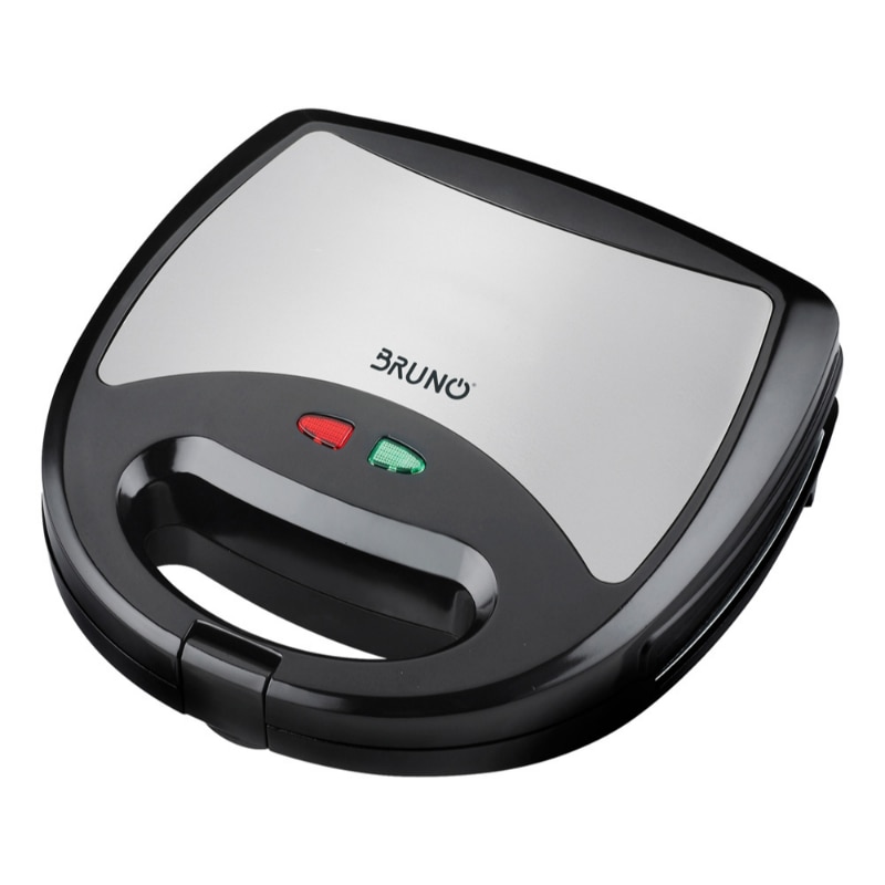 Sandwichmaker BRN0024, Bruno, 24x24x8.5 cm, 750 W, Inox, Negru/Gri