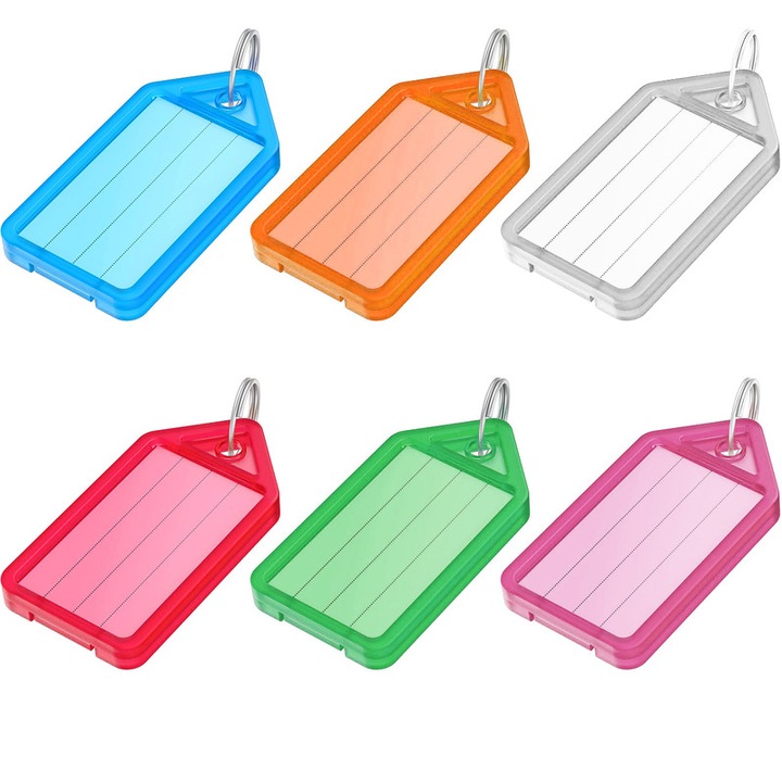 OEM Kulcstartó készlet, 30 db-os, szöveges résszel, többszínű