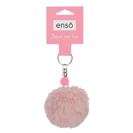 Breloc cu pompon Enso, roz pal, 7x7x7 cm - eMAG.ro