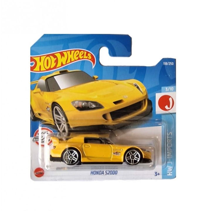 Masinuta Metalica Hot Wheels, Honda S2000, 1:64, Galben