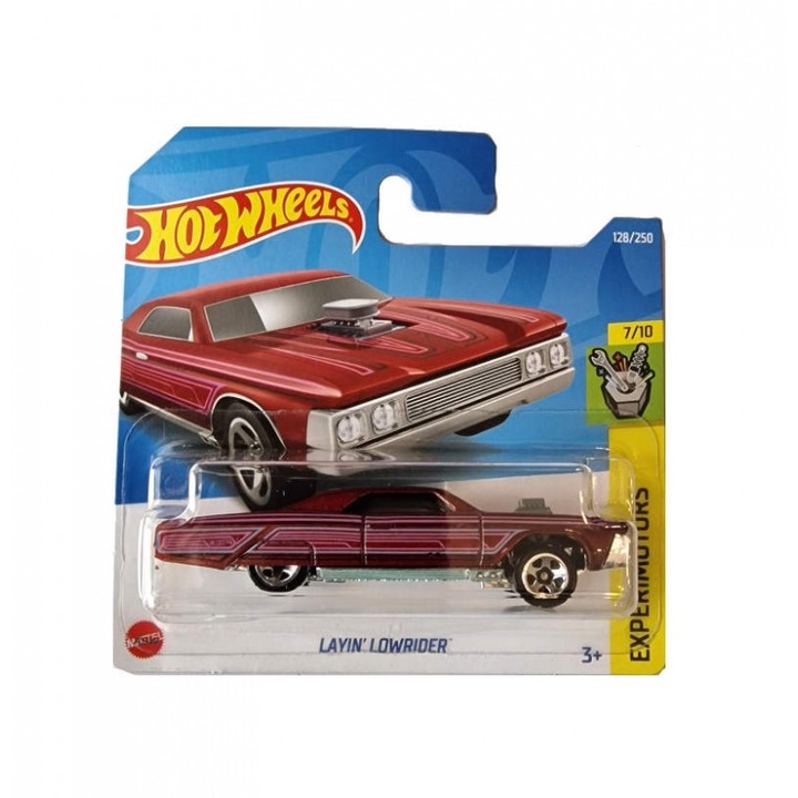 Hot Wheels fémautó, Layin Lowrider, bordó, 1:64 méretarány
