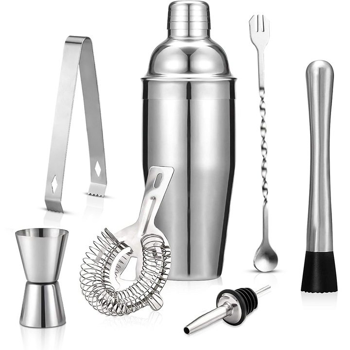 Комплект за барман BYONDSELF, Шейкър 750 ml, 7 части, Неръждаема стомана