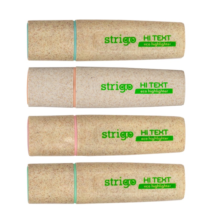 Set 4 Evidentiatoare Eco-Friendly, Strigo, Pastel