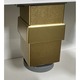 Picior metalic pentru mobilier H100 mm, finisaj auriu mat, profil patrat 40x40 mm cu masca