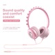 Casti cu fir stereo cu microfon, desene animate - Unicorn, Y19, Tescomak, culoare roz