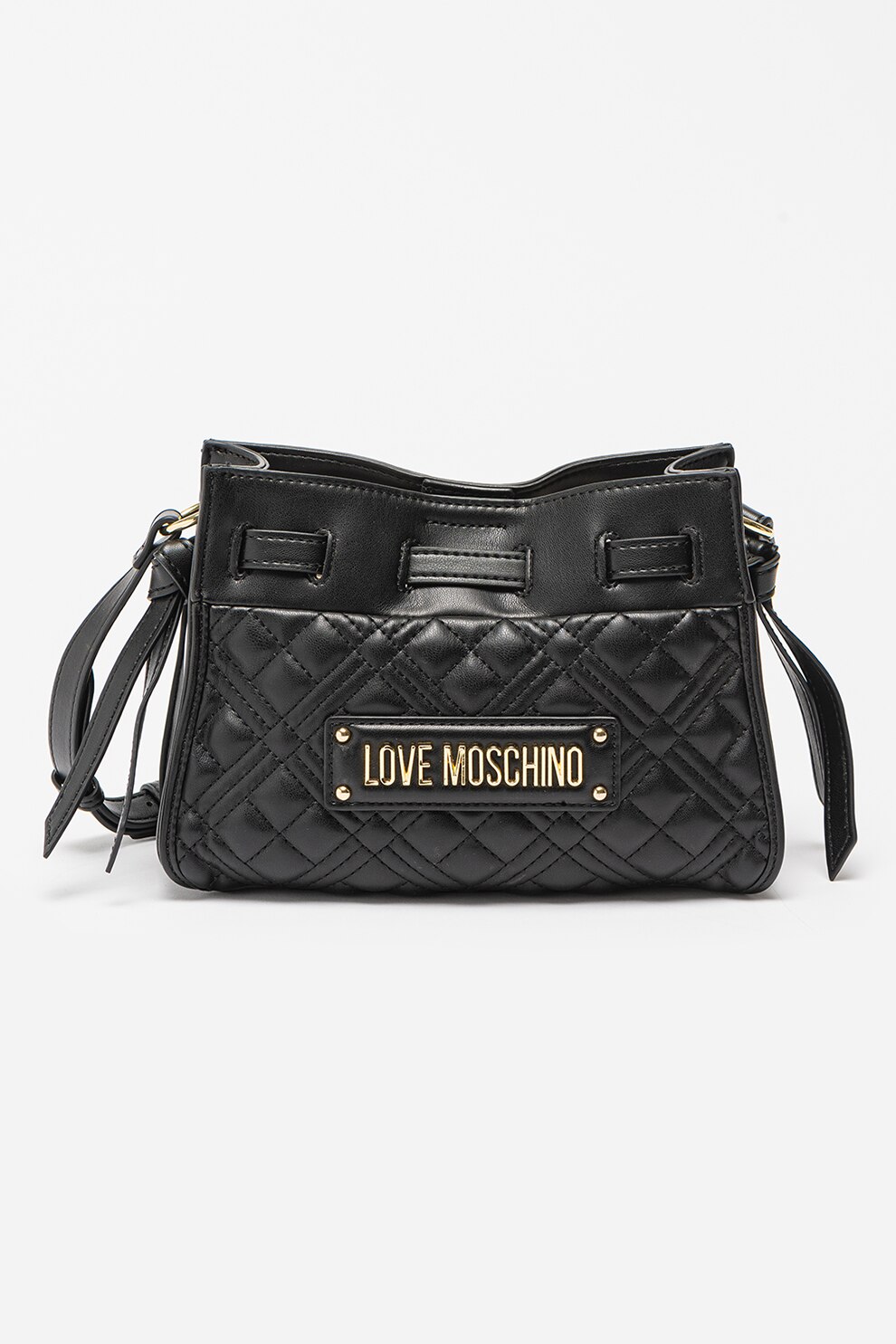 Love Moschino, Geanta de umar cu aspect matlasat, Negru eMAG.ro