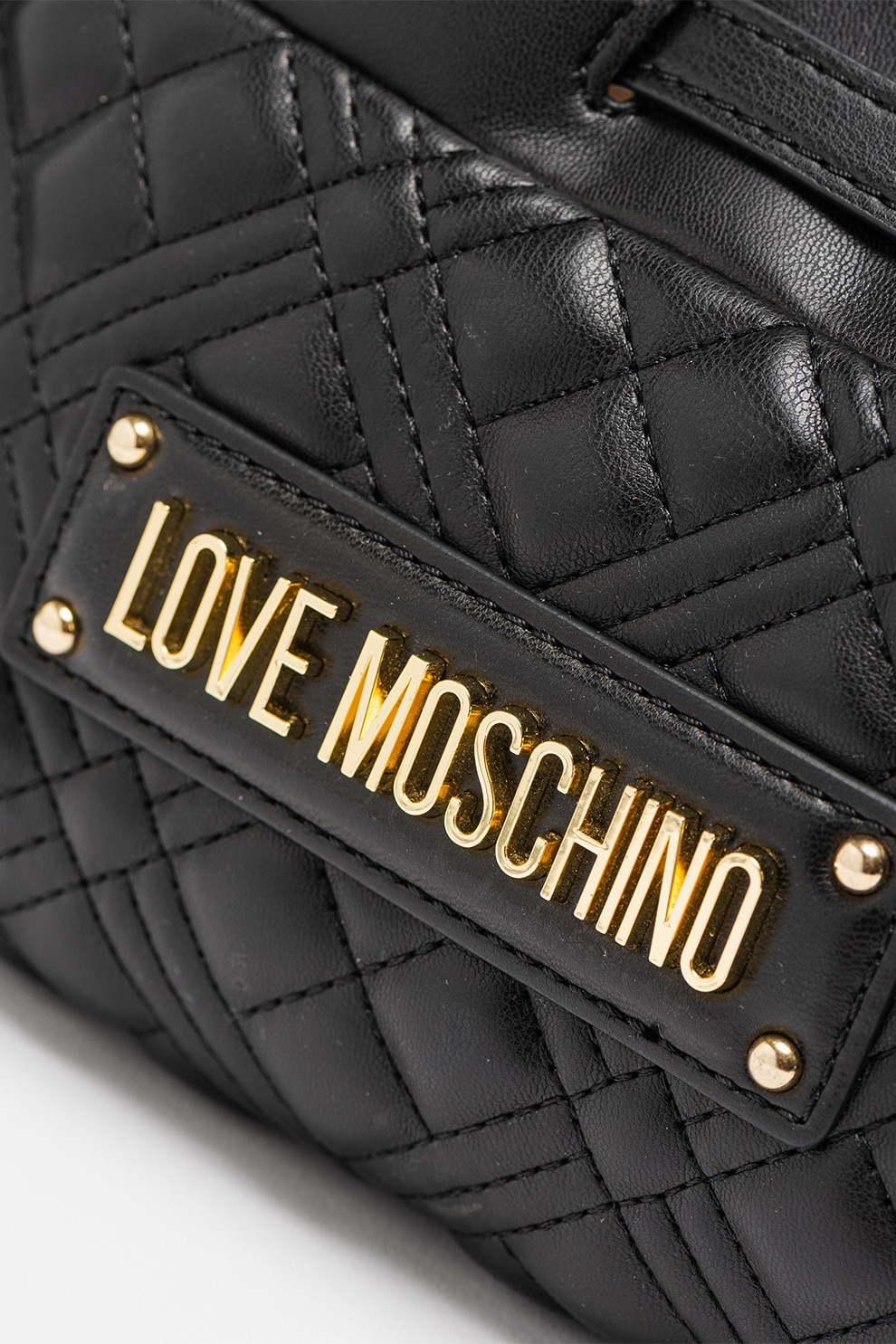 Love Moschino, Geanta de umar cu aspect matlasat, Negru eMAG.ro
