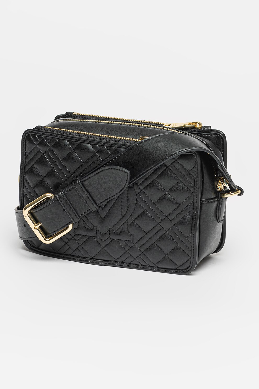 Love Moschino, Geanta crossbody cu model matlasat, Negru eMAG.ro