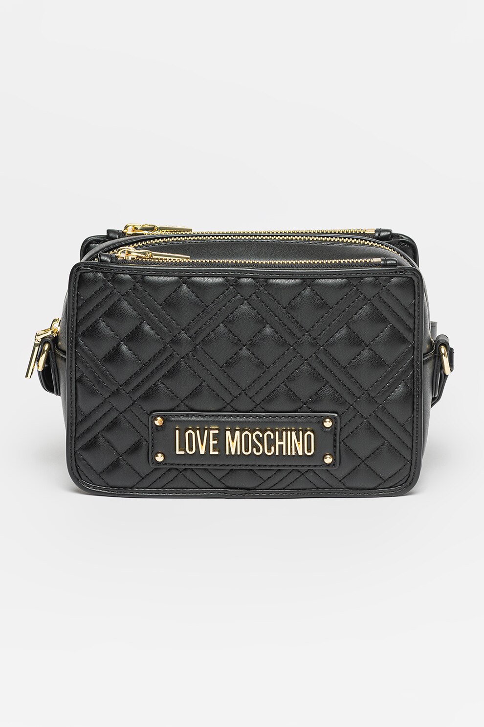 Love Moschino, Geanta crossbody cu model matlasat, Negru eMAG.ro