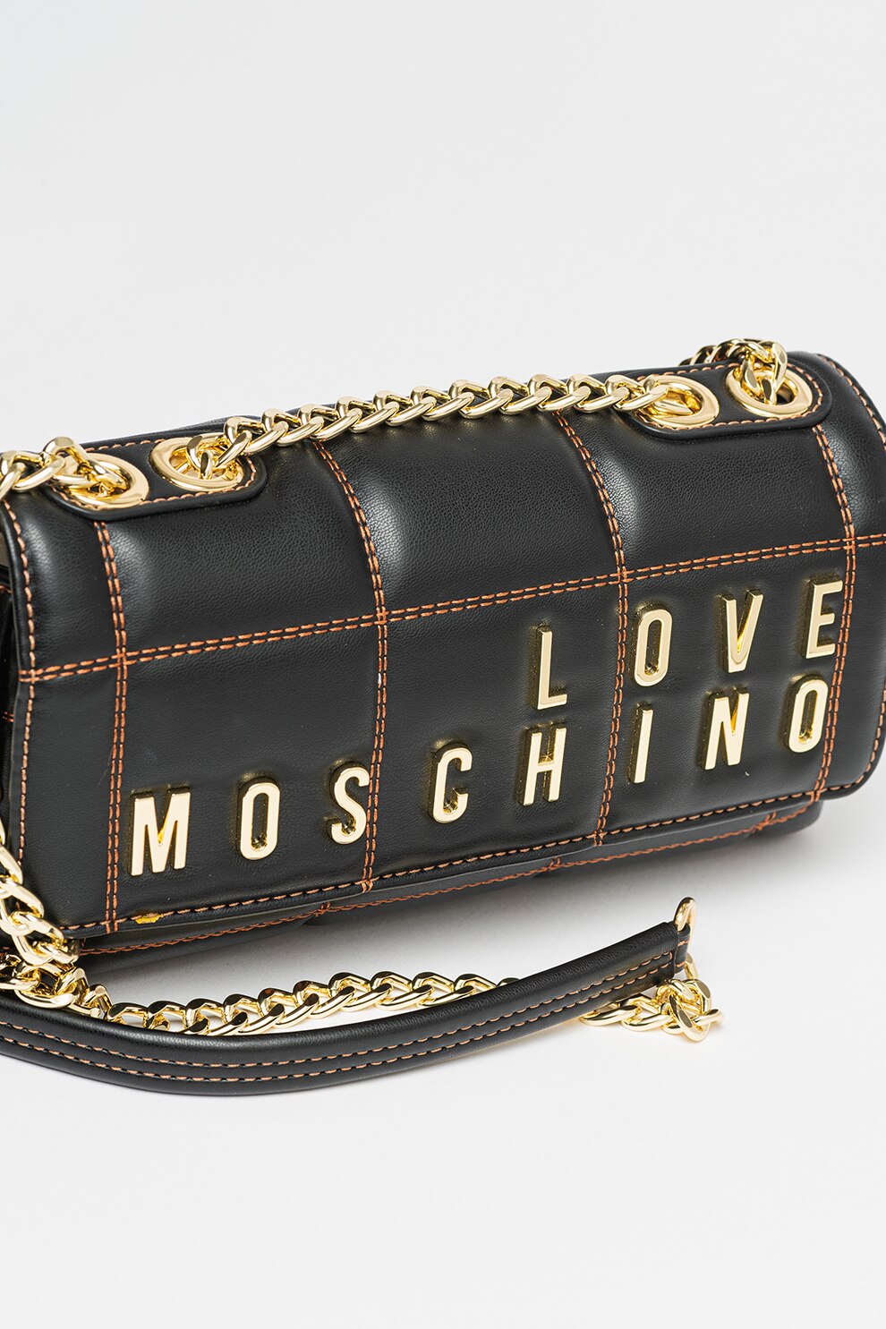 Love Moschino, Geanta crossbody din piele ecologica cu aplicatie logo
