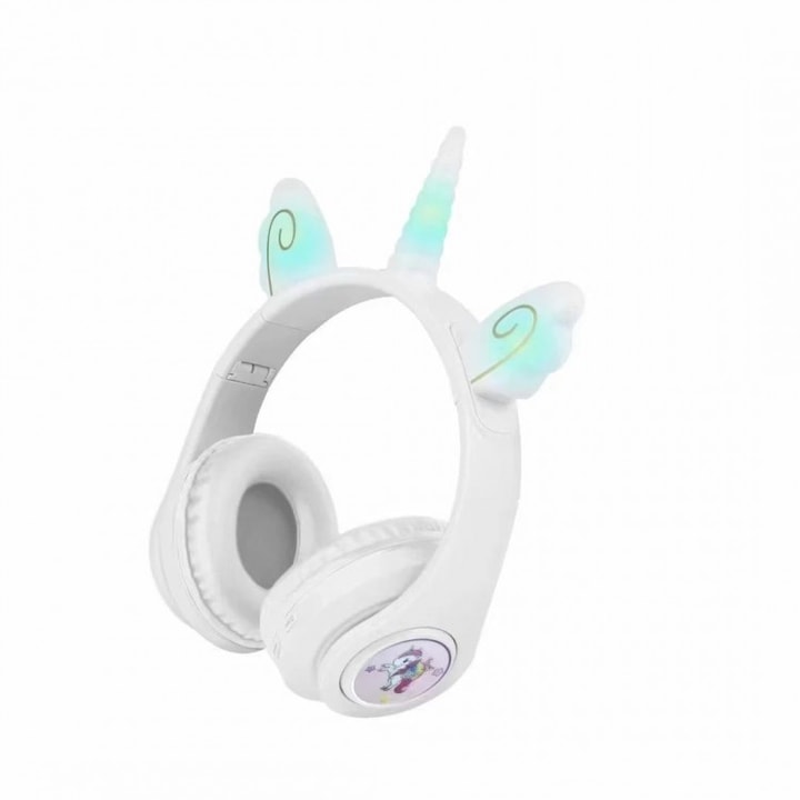 Безжични слушалки Unicorn с LED светлини, LB29, Tescomak, бял цвят