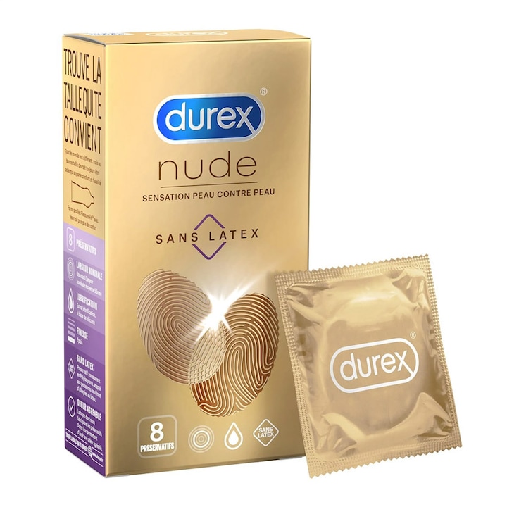 Презервативи Durex Nude Sans Latex, 8 бр