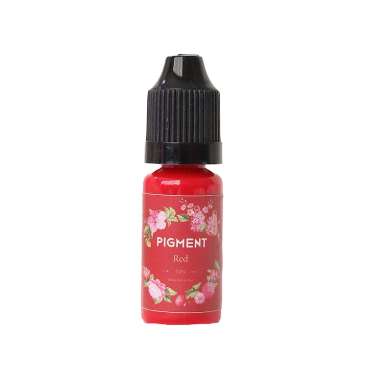 Folyékony pigment gyantához, átlátszó, koncentrált festék, UV gyanta kompatibilis, 10 ml, piros