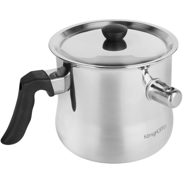 Oala cu capac, Konighoffer, Otel inoxidabil, 13.3 cm, Argintiu